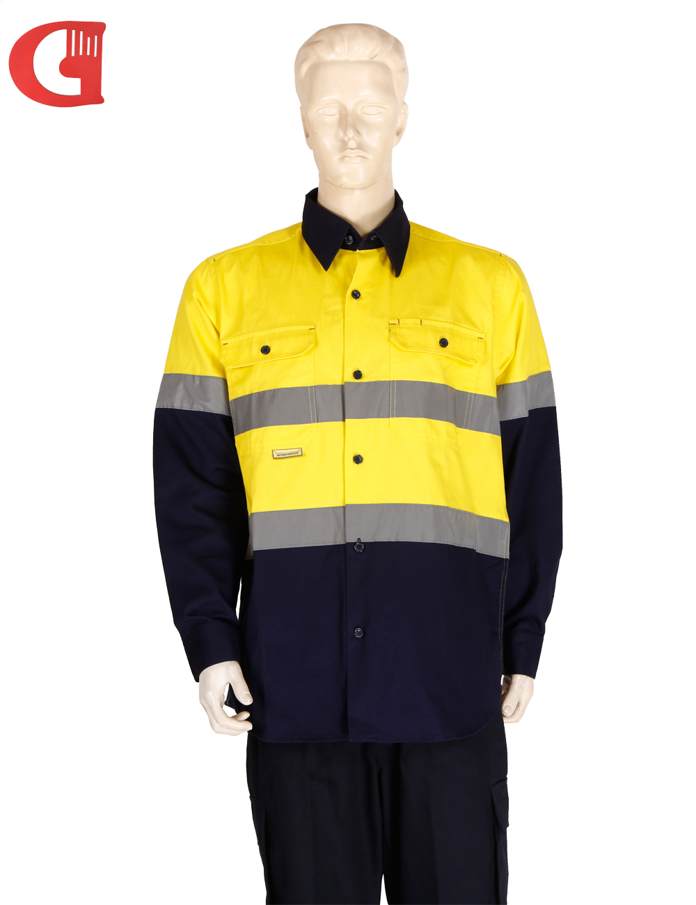 100% Cotton Work shirt with Reflective tape Hi viz Workwear Shirt